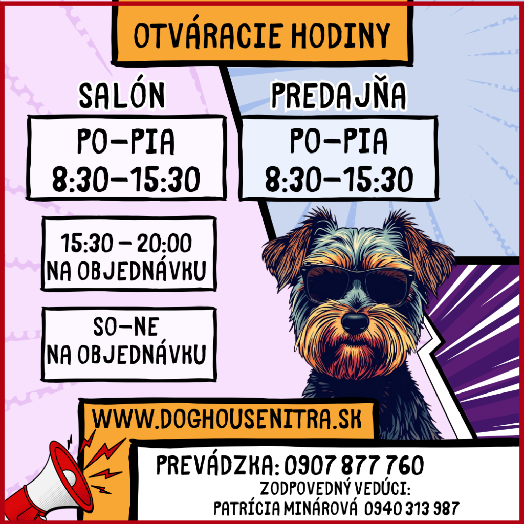 psí salón nitra, otváracie hodiny